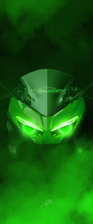 Kawasaki H2r Green Smoke — Motorola Razr Wallpaper