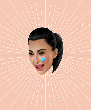 Funny emoji of celebrity Kim Kardashian wallpaper. — Galaxy Z Fold 5 Wallpaper