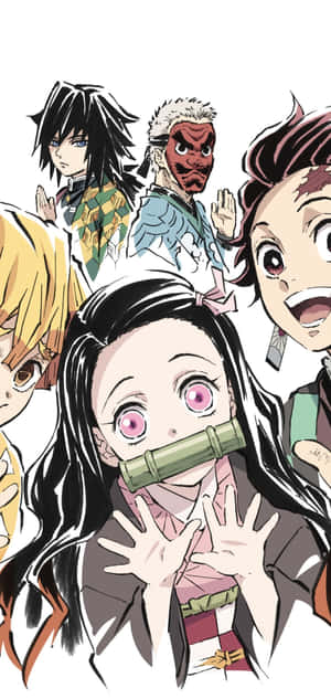 Demon Slayer Group — iPhone 17 Wallpaper