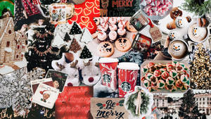 Wallpaper ng Koleksyong Pasko ng Araw ng Kape — Paskong collage Wallpaper