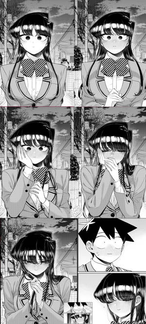 Komi San Greyscale na Hapones na Manga Panel — 1080x2400 Wallpaper