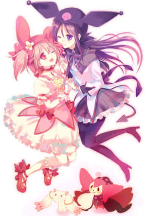 Kuromi at My Melody na Magkaibigan Magpakailanman — Huawei Pura X Wallpaper