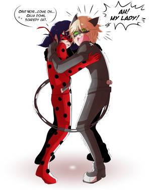 Ladybug At Cat Noir Halik speech balloon wallpaper