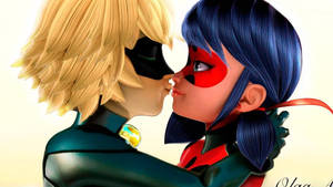 Ladybug At Cat Noir Halik na animated wallpaper — Ladybug at cat noir halik Wallpaper