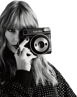 Transparent Polaroid Camera Clipart Black And White - Fujifilm Camera Taylor Swift, HD Png Download