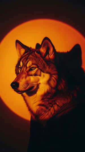 Lobo, larawan, sinag ng araw, kahel, potograpiya — 1440x2560 Wallpaper
