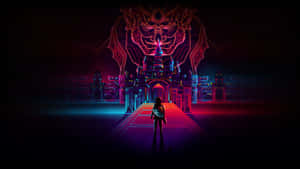 Neon City background — Neon na lungsod Wallpaper