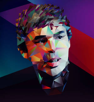 Napakagandang geometric portrait illustration ni Larry Page, co-founder ng Google at US billionaire. — Honor Magic V Flip 2 Wallpaper
