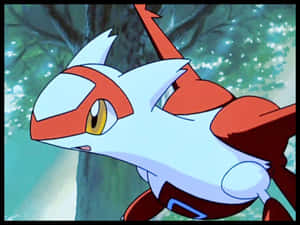 Latias na may Puno sa Likuran — Anime desktop Wallpaper
