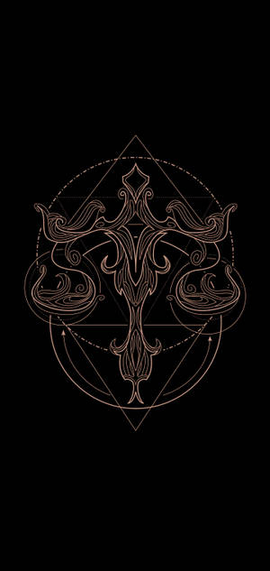 Libra Zodiac Line Work wallpaper — iPhone 12 Wallpaper