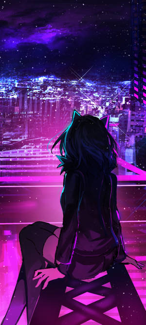 Lungsod na Anime Phone — Pixel 9 Wallpaper