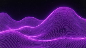 Isang klasikong neon na lila na alon sa istilong vaporwave.