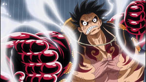 Larawan sa dingding ng Luffy Gear 4 na Pahiwat na Mukha — Luffy gear 4 Wallpaper