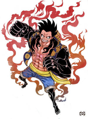 Luffy Gear 4 Nagbabagang Katawan wallpaper — Luffy gear 4 Wallpaper