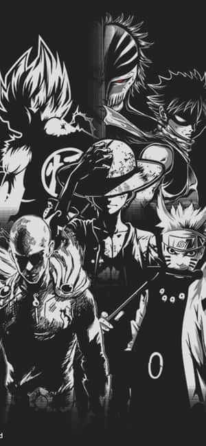 Luffy Black And White — iPhone 11 Pro Wallpaper