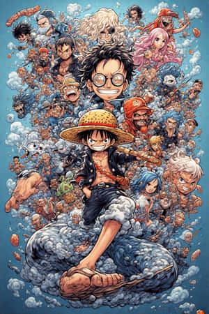 Luffy,Going Merry,One Piece,wallpaper na anime,langit sa paglubog-lubog ng araw,sombrero ng dayami,pakikipagsapalaran — iPhone 4 Wallpaper