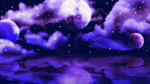 Lumipad sa kalangitan ng gabi kasama ang Midnight — GIF ng kalangitan sa gabi Wallpaper