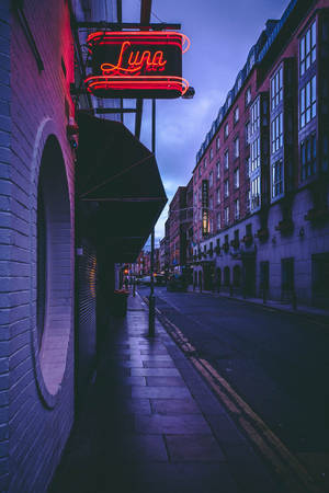 Luna Neon Sign — Neon red Wallpaper