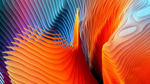 MacBook Pro orange abstract spiral waves wallpaper.