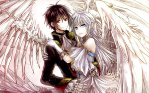 Magkasang Magkasama na May Pakpak — Anime couple GIF Wallpaper