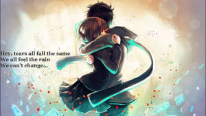 Magkasintahan na Anime na Magkayakap na May Quote — Anime couple GIF Wallpaper