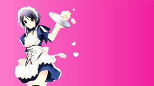 Maid Sama Misaki Ayuzawa na rosas na background na wallpaper — Studio Display Wallpaper