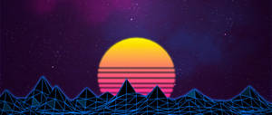 Retro Moon With Lines na wallpaper.