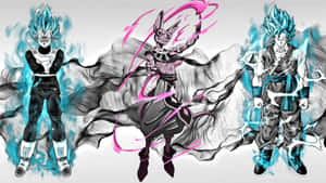 Makibalita ka kay Goku, Vegeta, at sa iba pang miyembro ng grupo at maglakbay sa mga bagong mundo kasama ang Dragon Ball Super! — Dragon ball super GIF Wallpaper