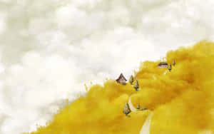 Makulay na Aesthetic Yellow Wallpaper