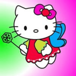 Makulay na Background ni Hello Kitty