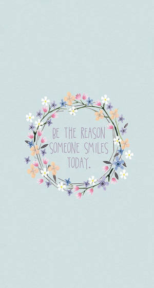 Makulay na bulaklak na may mga nakatutuwang sipi na wallpaper — Mga Cute Quotes Wallpaper