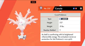 Makulay na Ilustrasyon ng Ghost-Type Pokémon na si Cursola