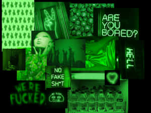 Makulay na Neon Green Aesthetic Background