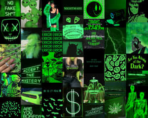 Makulay na Neon Green na Aesthetic Background