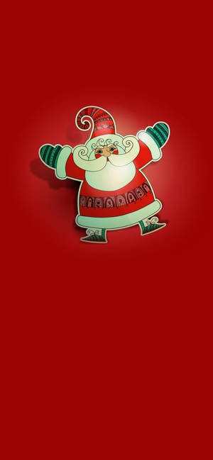 Maliit na Santa sa pulang Christmas wallpaper para sa IPhone