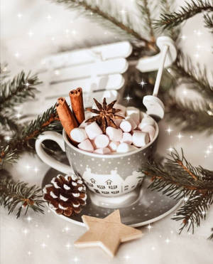 Wallpaper ng Mallow Cup Christmas Aesthetic — 4:5 Wallpaper