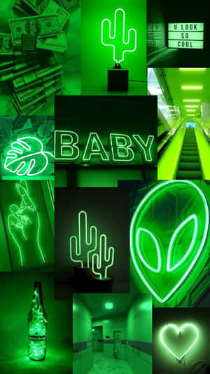 Mapanghaing Background na Neon Green Aesthetic