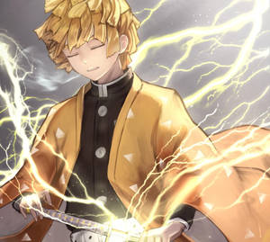 Mapayapang Zenitsu ng Demon Slayer — Zenitsu ng demon slayer Wallpaper