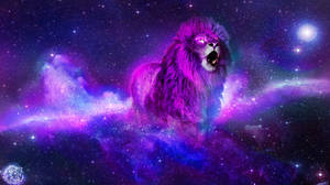 Marahas na Galaxy Lion na Umaatungal sa Kalawakan — Galaxy lion GIF Wallpaper