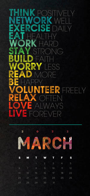 March 2022 Eat Work Love wallpaper — iPhone 16 Pro Wallpaper