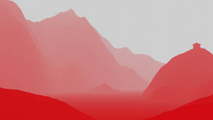 Simple na pulang bundok na wallpaper