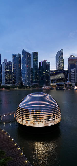 Marina Bay Sands Phone Dome Water — iPhone 11 Pro Wallpaper