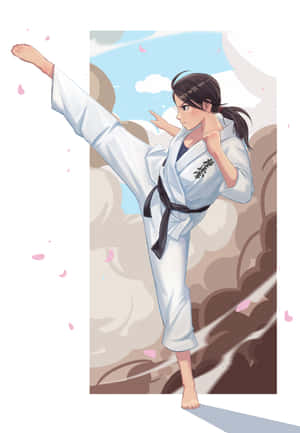 Martial Artist na Nagsusuot ng Tradisyonal na Puti na Uniform — Huawei Pura X Max Wallpaper