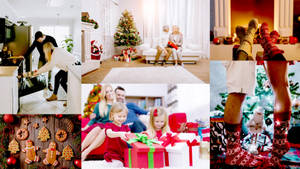 Masayang Pamilya Christmas Collage wallpaper — Paskong collage Wallpaper