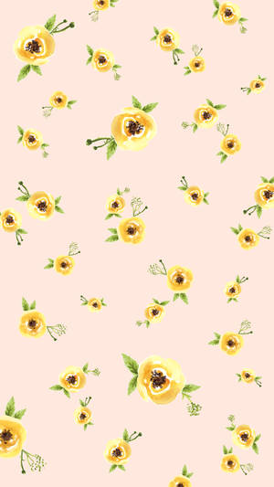 Masayang Pattern ng Dilaw na Bulaklak sa Tagsibol