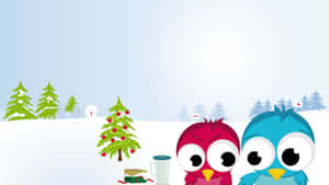 Masayang Santa at Masasayang Reindeer na Nagdiriwang ng Pasko — Nakakatawang pasko Wallpaper