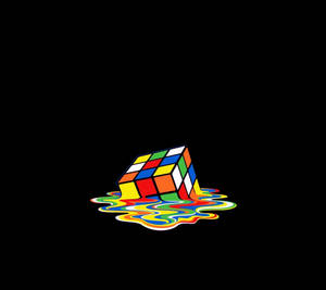AMOLED wallpaper ng melted Rubik's cube.