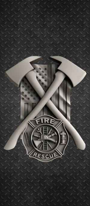 Metallic Gray Firefighters Logo — Redmi 13x Wallpaper