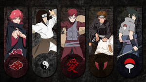 Buhay na wallpaper ng Naruto na may mga panel ng tauhan — Naruto 4K GIF Wallpaper