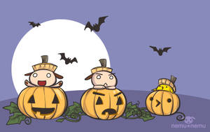 Mga Hayop na Kawaii sa mga Kalabasa para sa Halloween